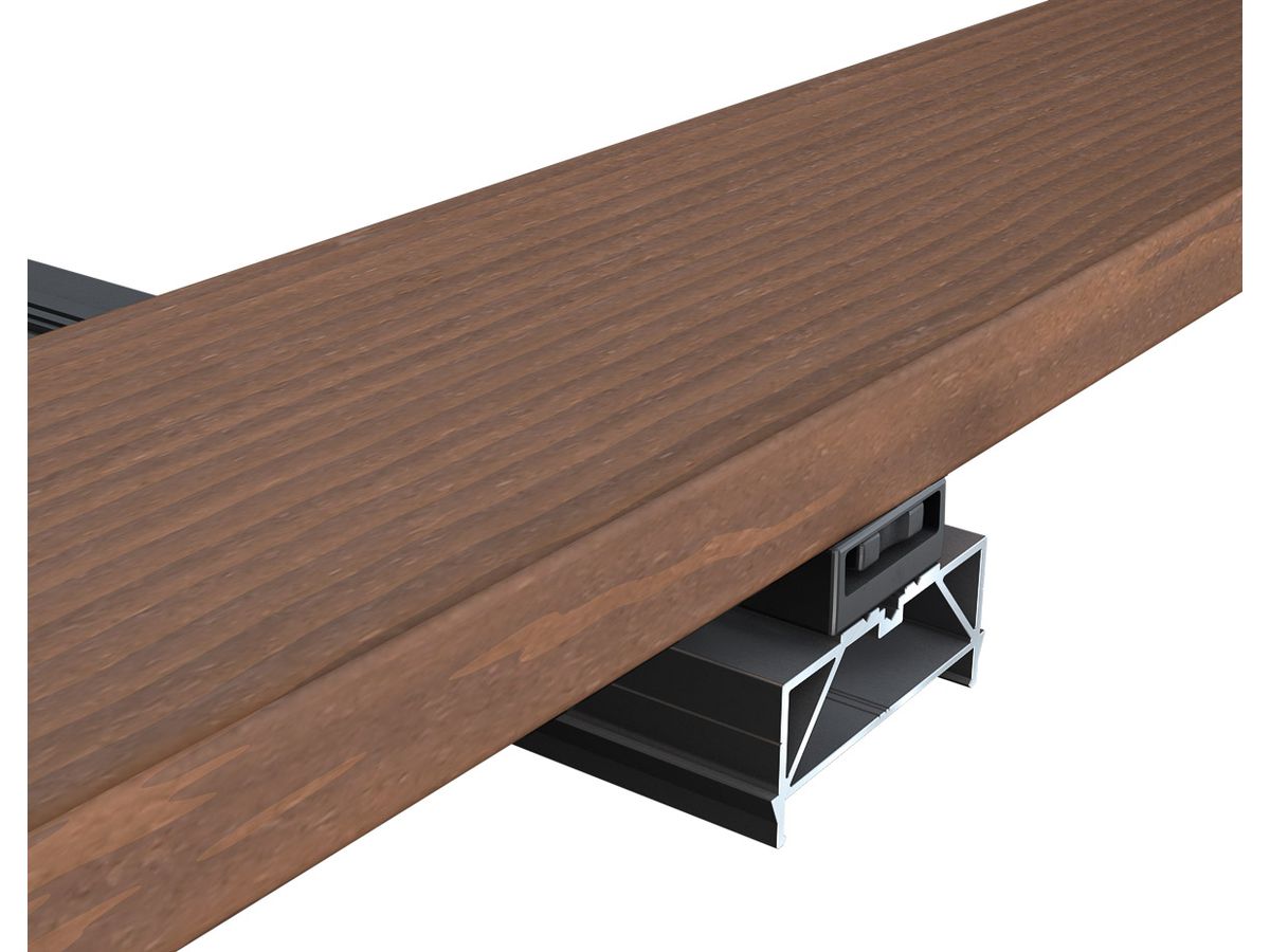 Terrassen Befestigung Clipperstart für Alu-UK inkl. Bohrschrauben Edelstahl C1 und für Holz-UK inkl. Edelstahlschrauben C1 20Stk
