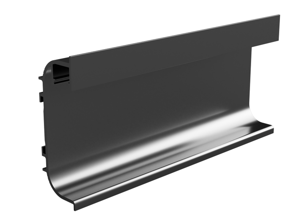 Griffmulde U-Form Vertios LED Edelstahlfarbig ohne Schliff Axossa® Griffmulden-System