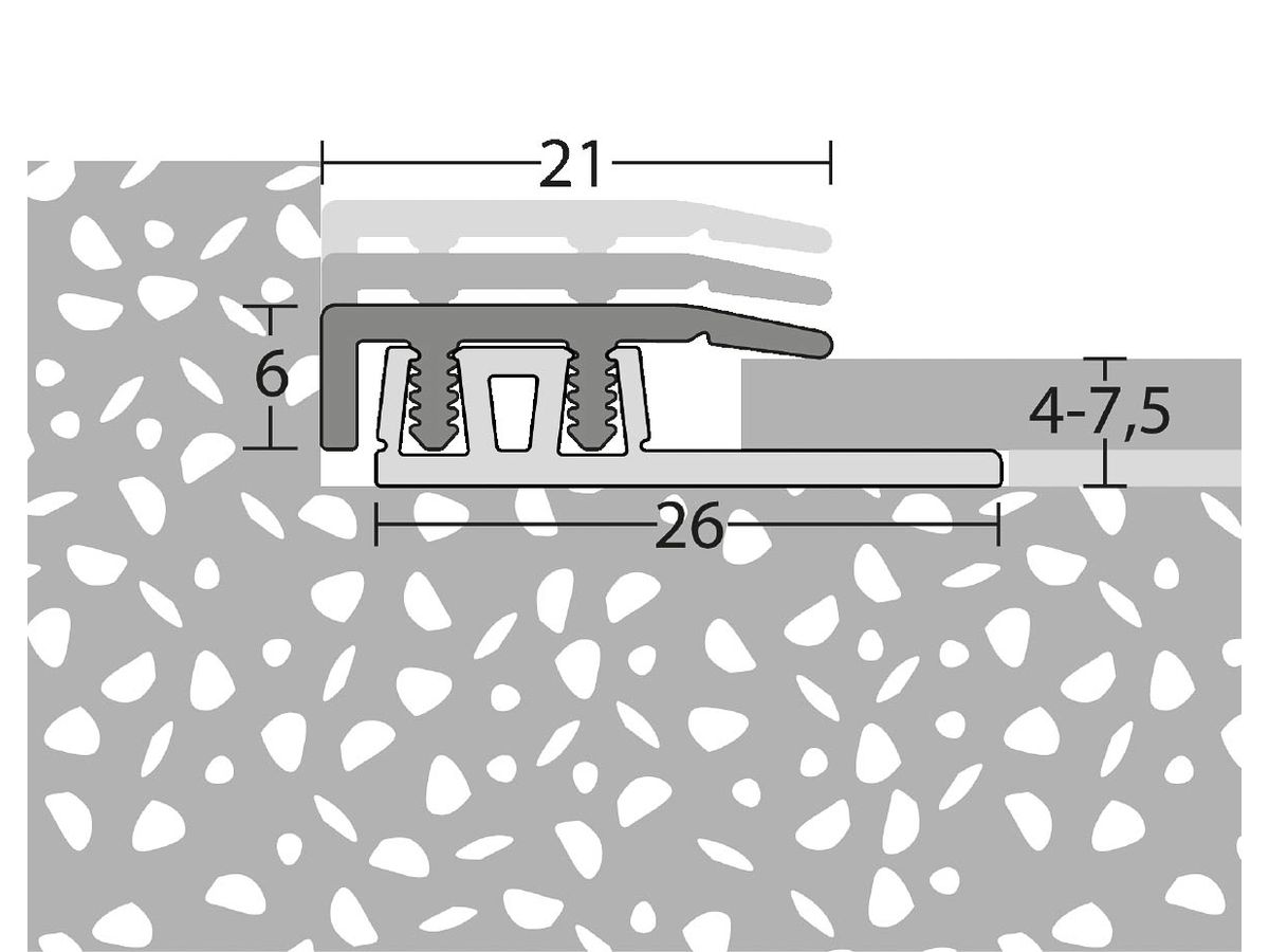 Abschlussprofil Profi-Design silber für Aufbauhöhen von 4,0 - 7,5 mm